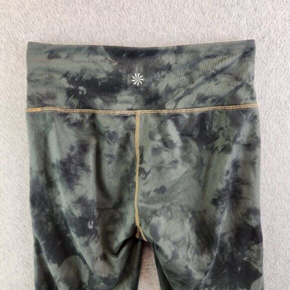 Athleta Leggings Womens Small Green Tie Dye Capri Mid Rise Yoga Practice - Picture 5 of 13